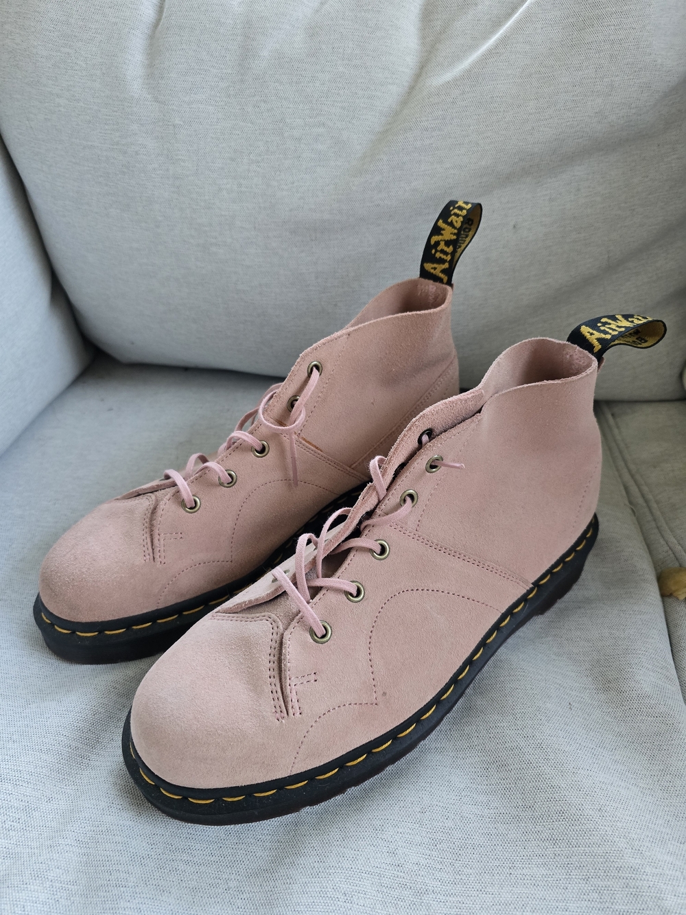 Dr. Martens Church Desert Oasis Suede Monkey Boots In Peach Beige (Pink)